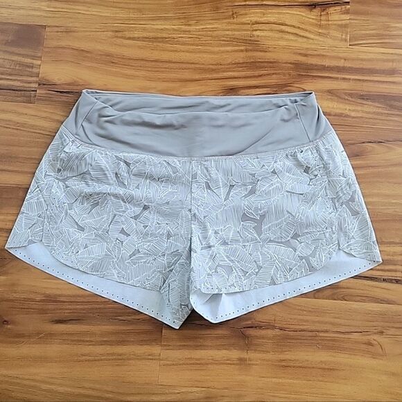 Athleta Print Laser Run Shorts Gray White XL - Picture 2 of 5